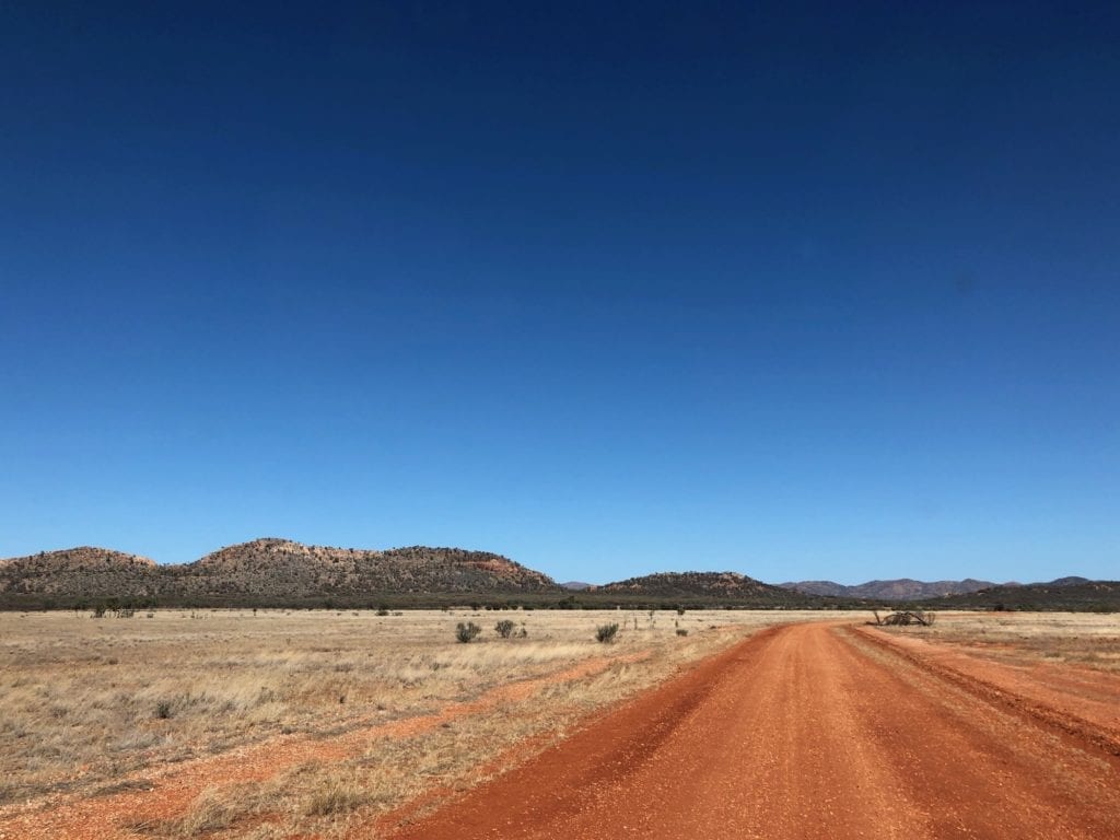 Harts Range in the distance, Binns Track.