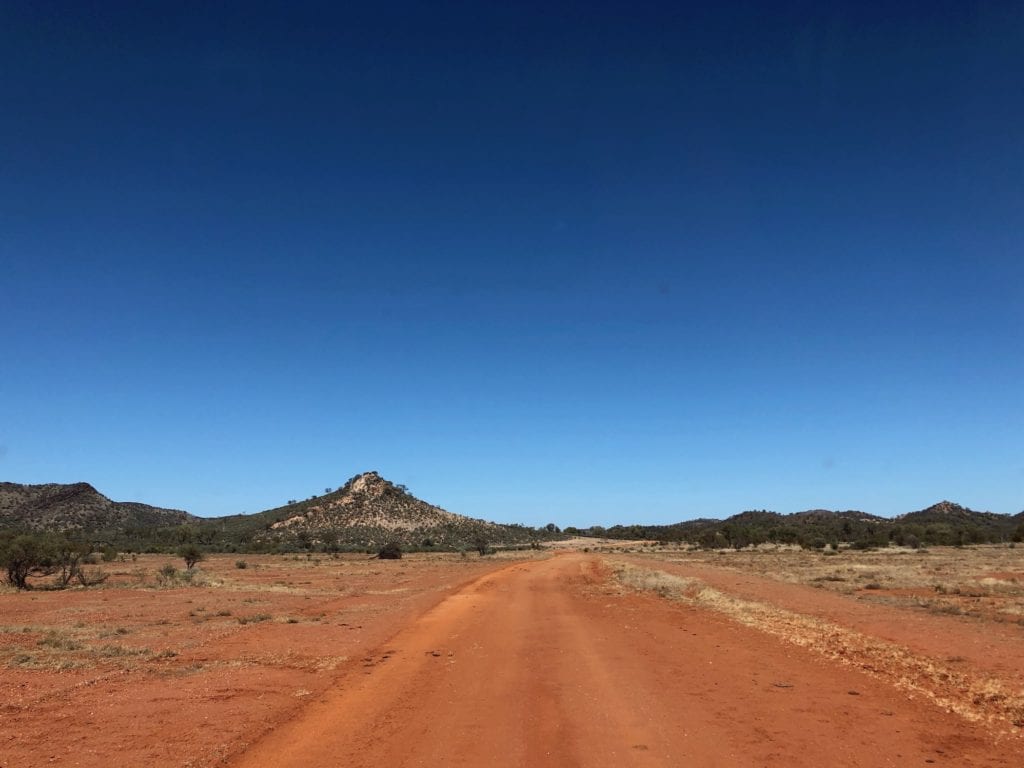 Strange conical hills in Harts Range, Binns Track.