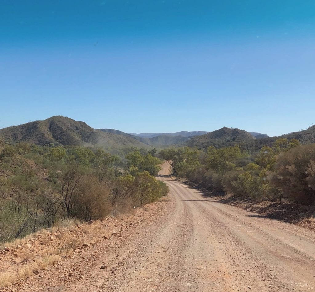 The imposing East MacDonnell Ranges, Binns Track.