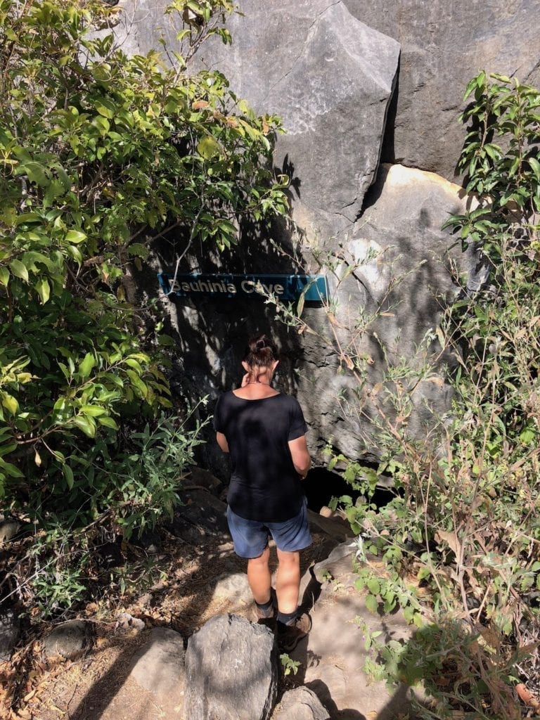 The narrow entrance to Bauhinia Cave at Chillagoe.