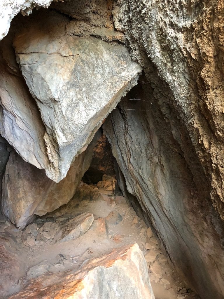 A steep drop down in Bauhinia Cave Chillagoe.