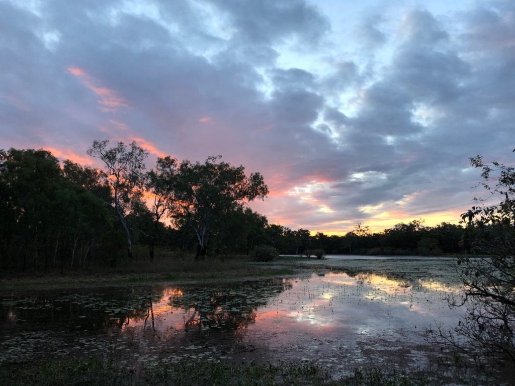 Sunset over Horseshoe Lagoon.