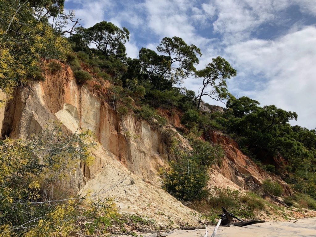 The coloured sands near Eddies Camp.