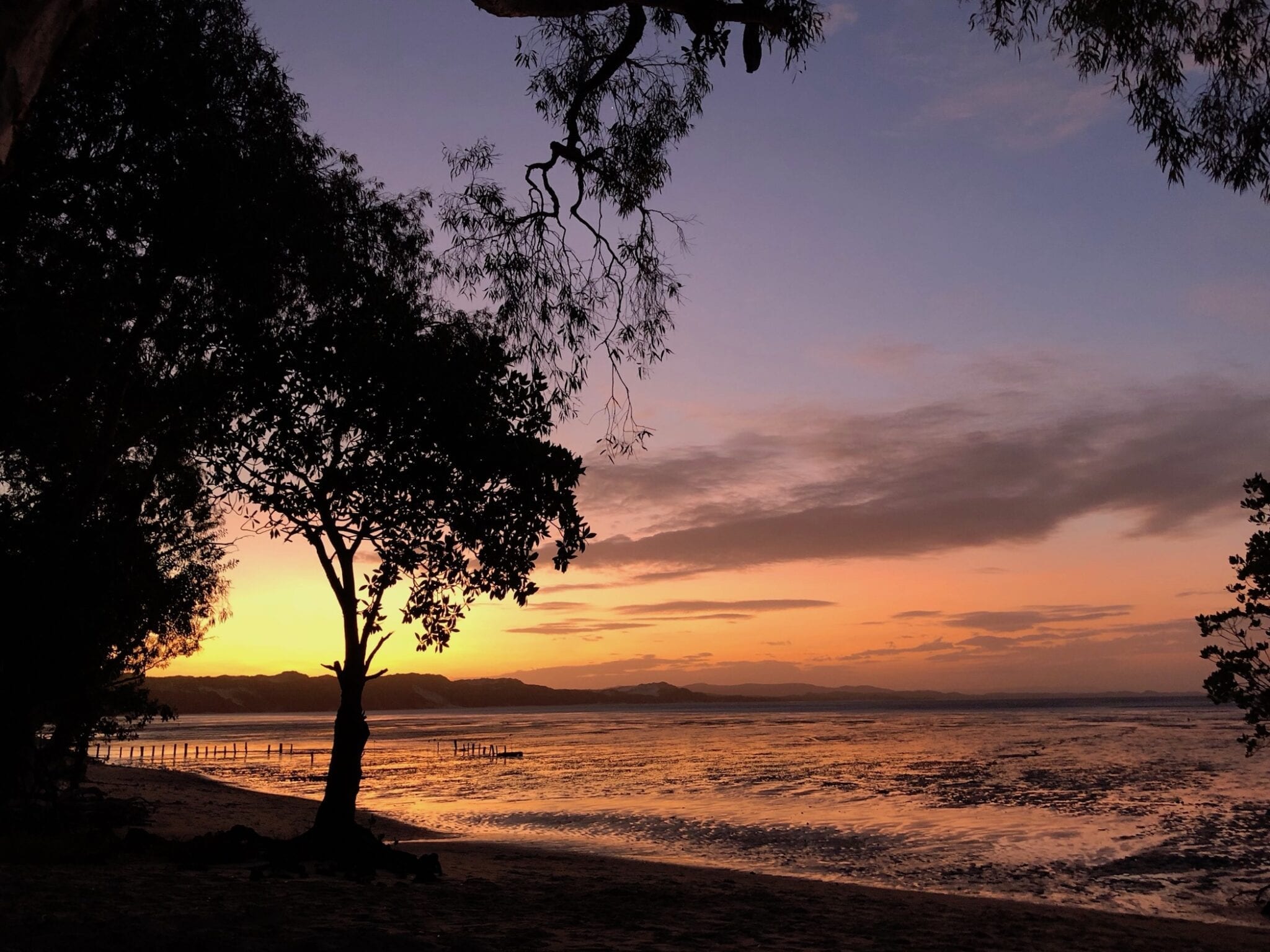 A magnificent sunset over the coloured sands, taken from Eddies Camp.