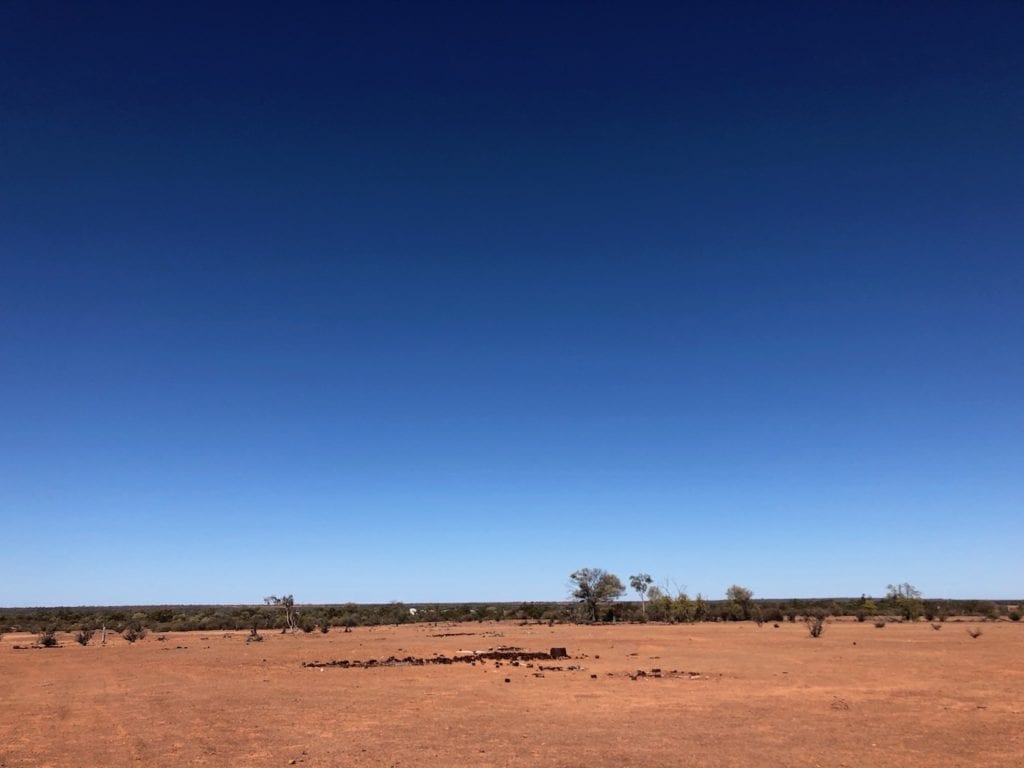 The old Adavale rubbish tip spreads across a vast mesa.