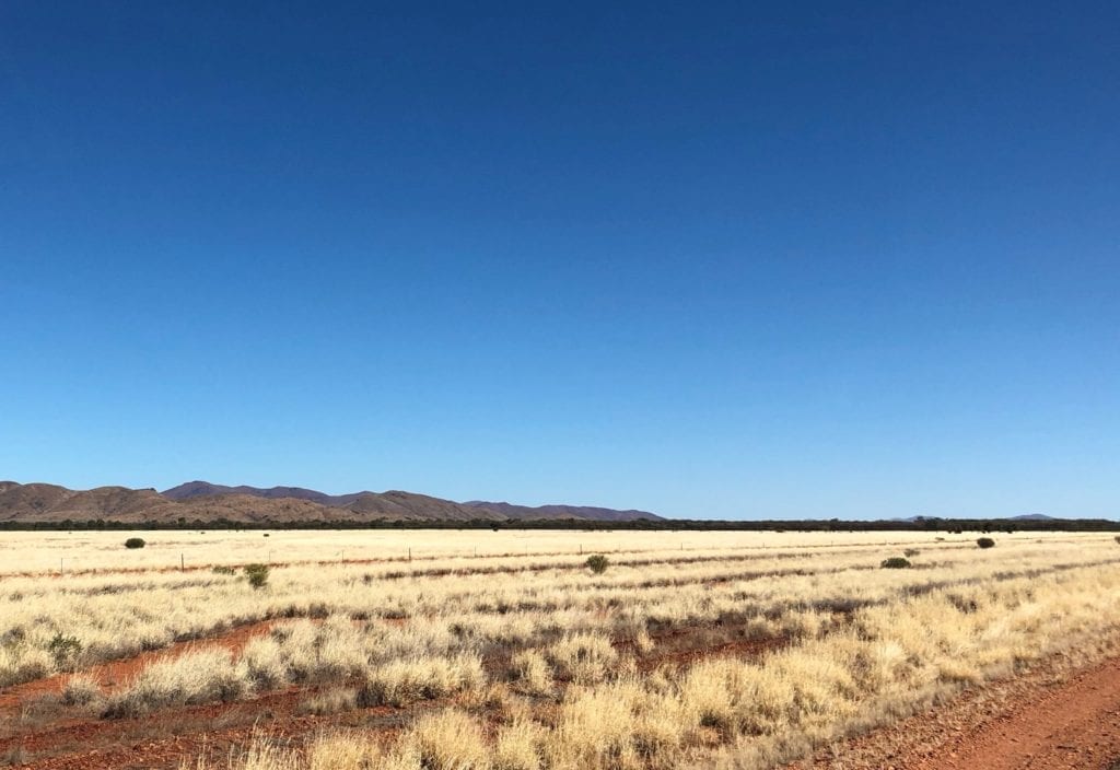 A view of the West MacDonnell Ranges from the Tanami Road.