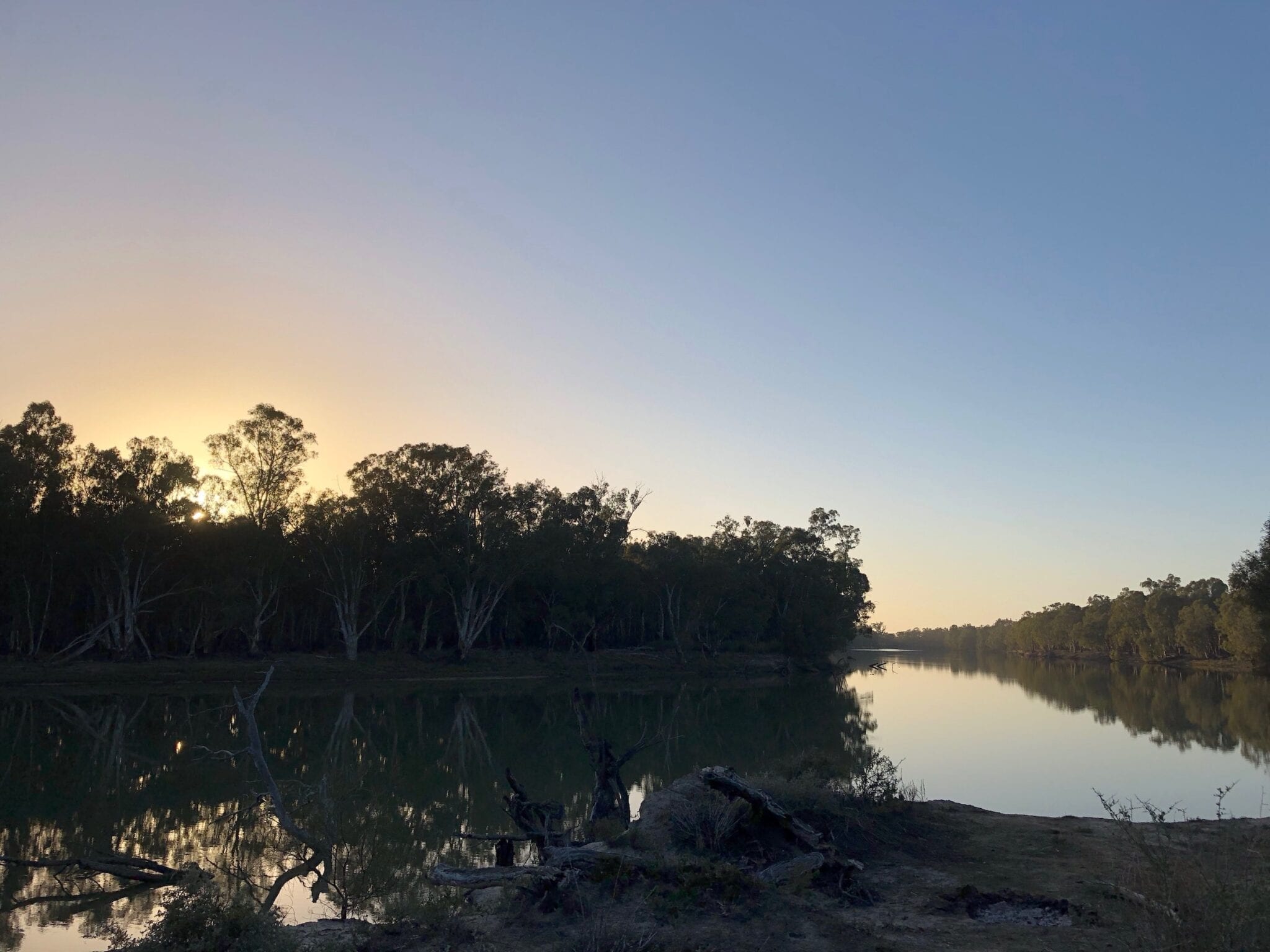 Sunrise over the Murray River at Murray Sunset National Park.