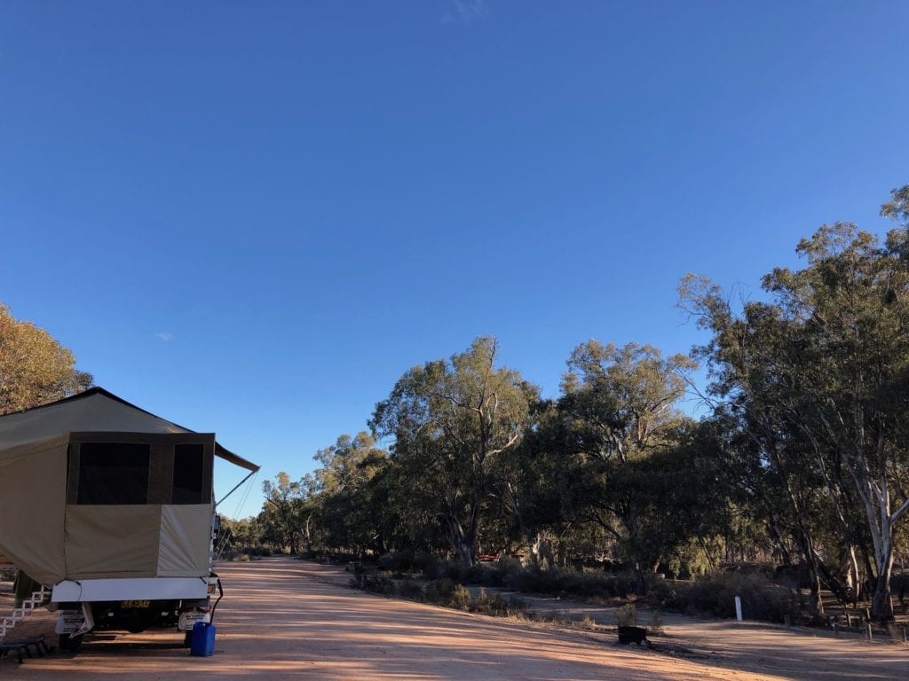 Powered sites at the Pooncarie campground.