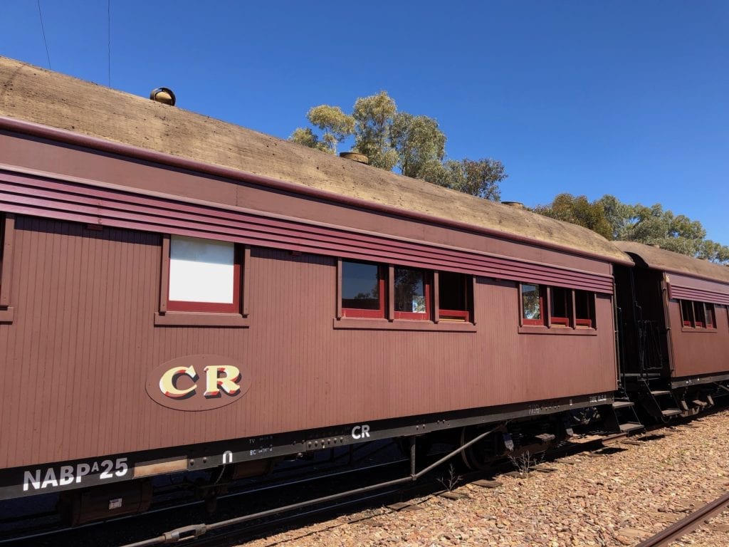 A passenger carriage of the Old Ghan, Quorn SA.