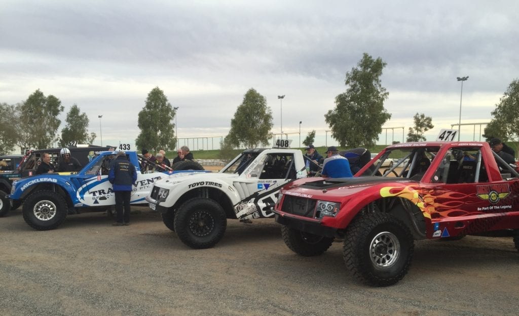 Micklefab trophy trucks ready for the Finke Desert Race.