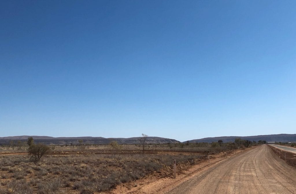 Approaching Heavitree Gap from Finke. Finally free of the sand dunes!