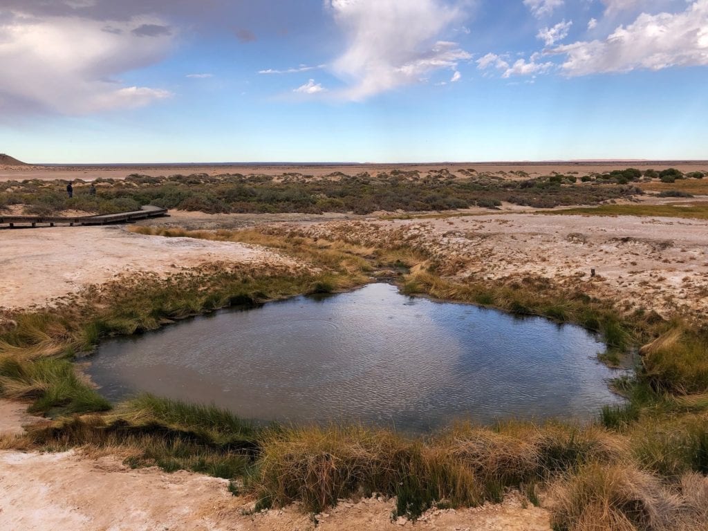 The Bubbler spits a mix of gas and artesian water, and once produced spectacular bubbles up to half a metre high.