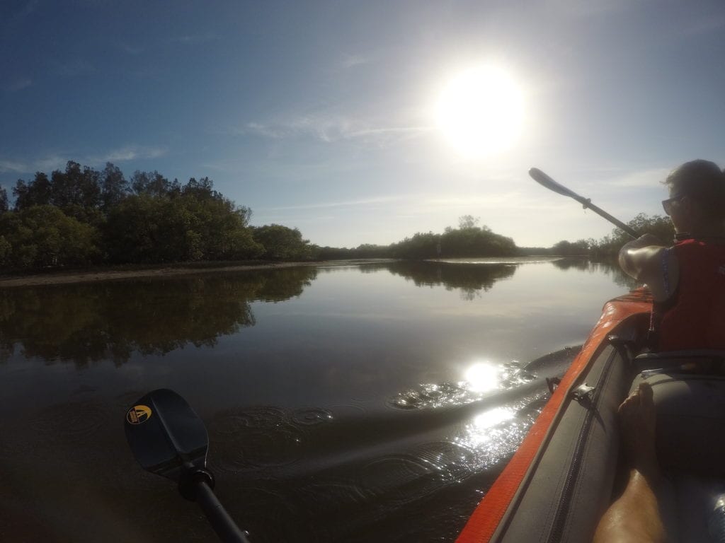 Kayaking early morning on the Wooli Wooli River.