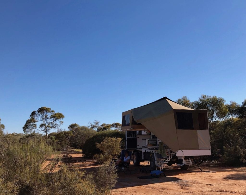 Our campsite at Lake Throssell. Great Central Road Camping.