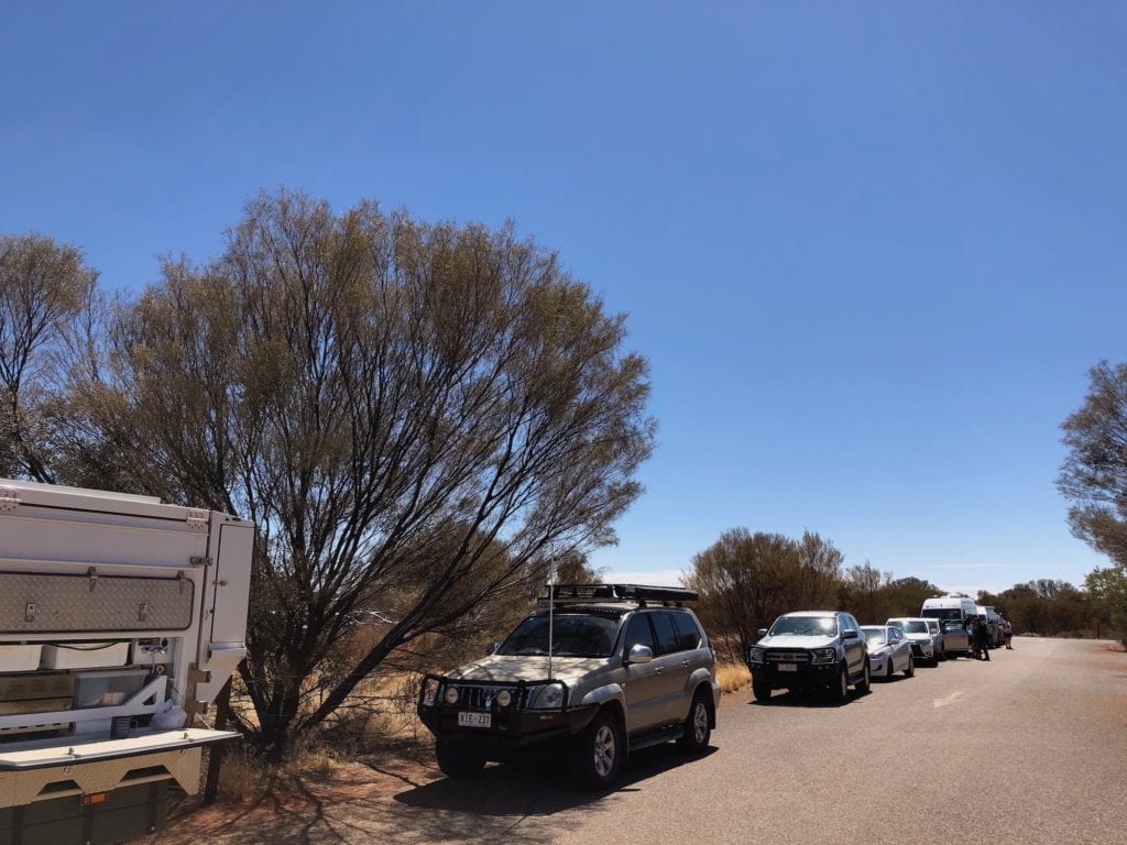 The carpark at Kata Tjuta was overflowing.