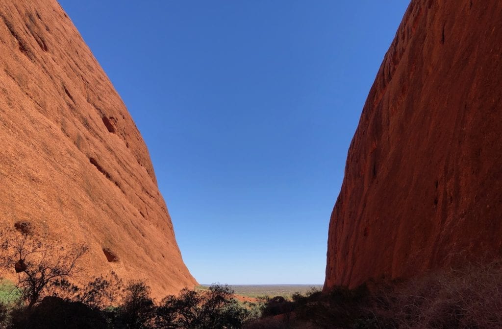 The view back down Walpa Gorge, Kata Tjuta.