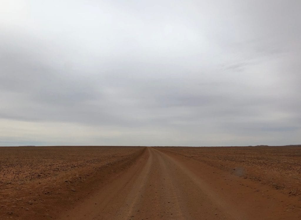 Driving to the Painted Desert SA from the Stuart Highway.