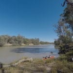 Kayaking The Murray River, looking upstream.