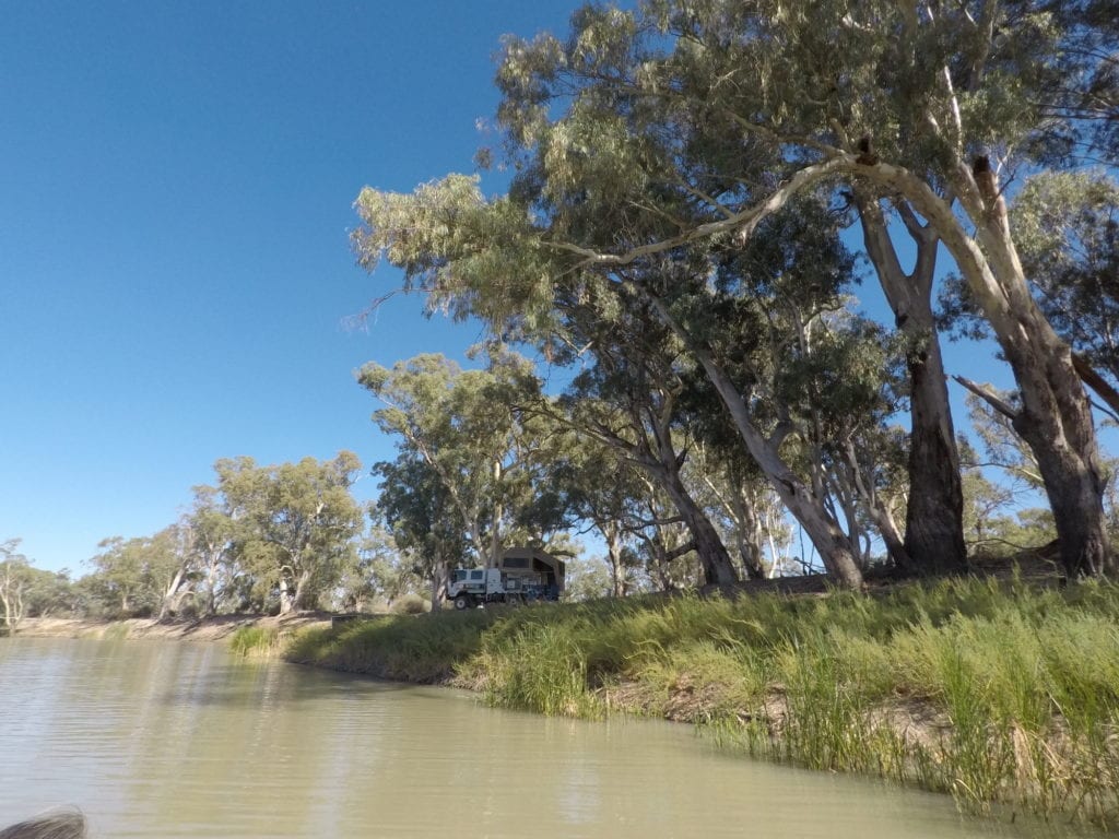 Kayaking The Murray River. Our campsite on the banks of the Murray River.