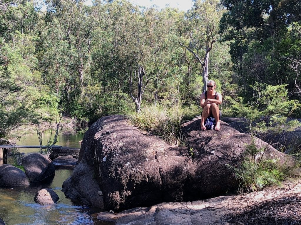 Relaxing at the creek. Mulligans Hut campground, Gibraltar Range National Park.