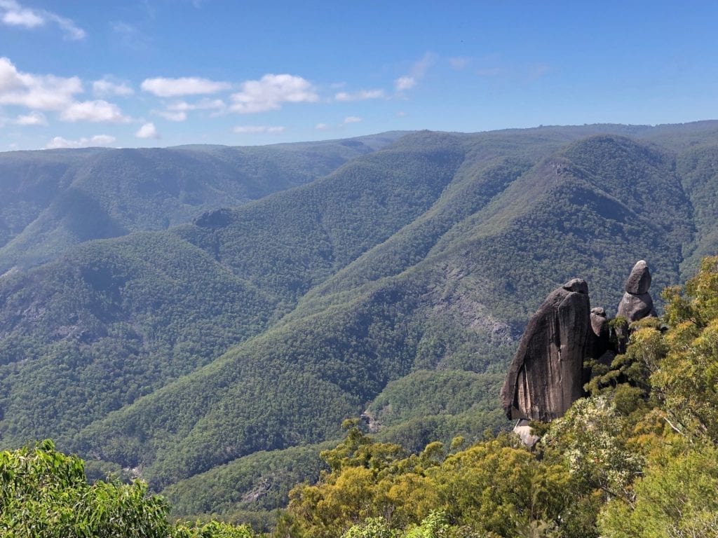 The Needles, two enormous granite rocks. Gibraltar Range National Park.