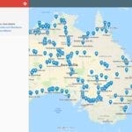 Interactive Map of Australia with place markers and links to useful information.