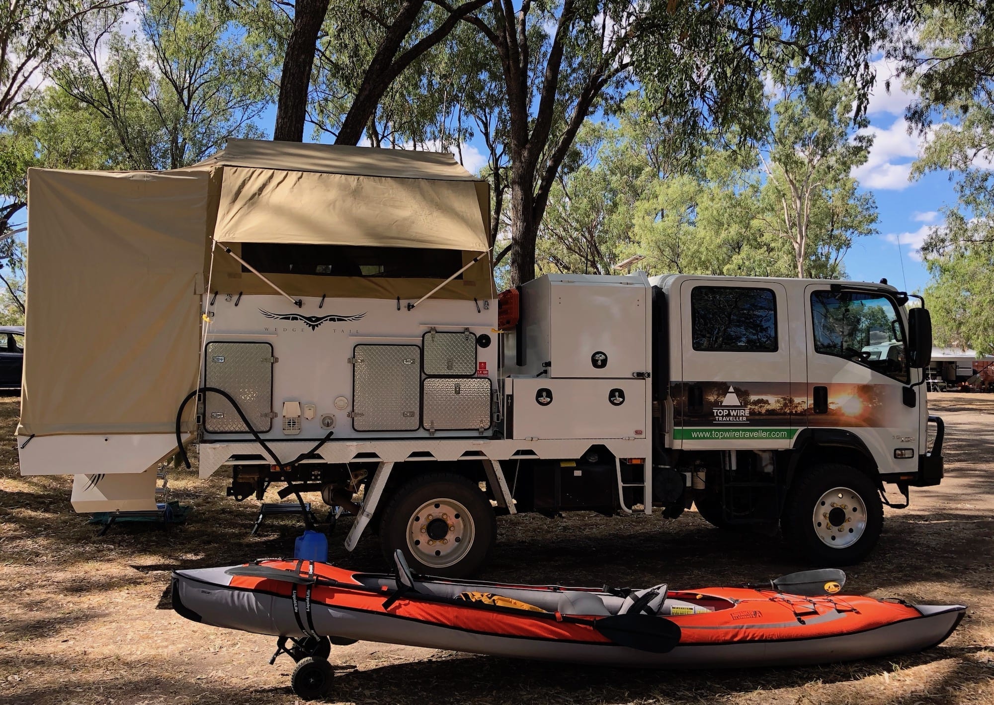 Our slide on camper mounted on the back of our truck.