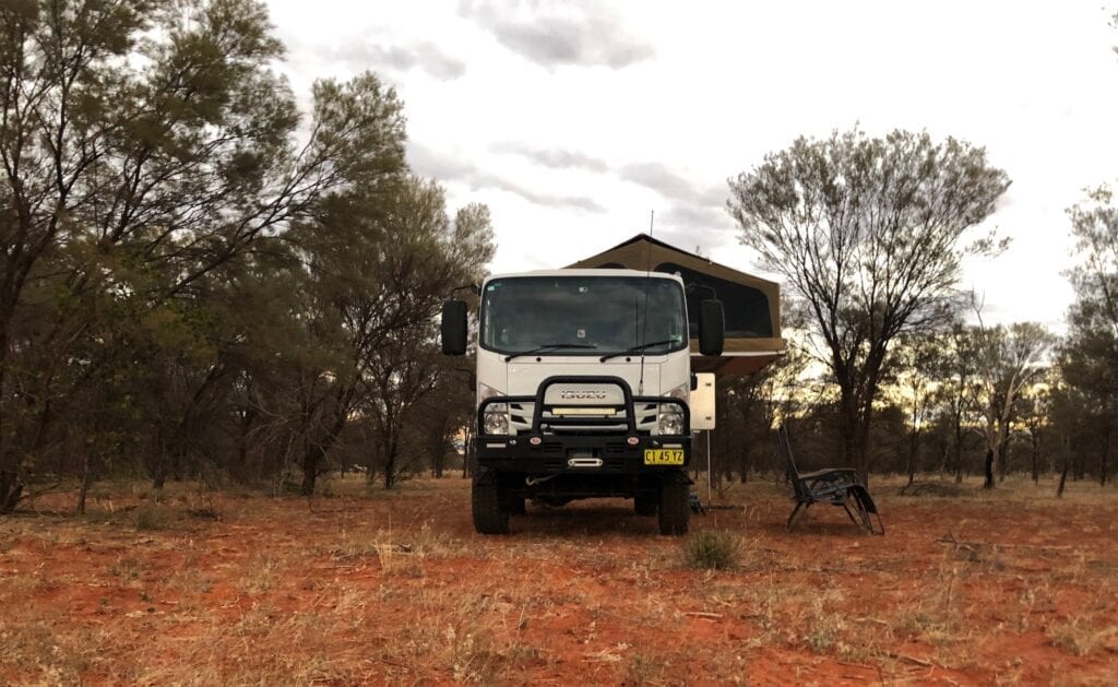 Our campsite off the road long the Sandover Highway, near Ammaroo Station, NT.