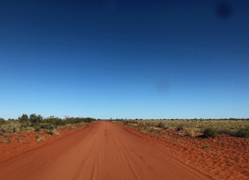 The dark red sands on the NT, along the Sandover Highway.