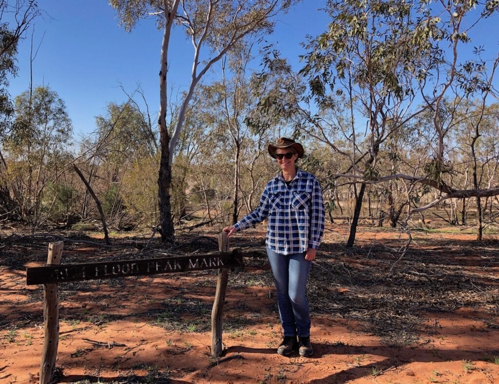 1974 high water mark. Lake Pinaroo, Sturt National Park NSW.