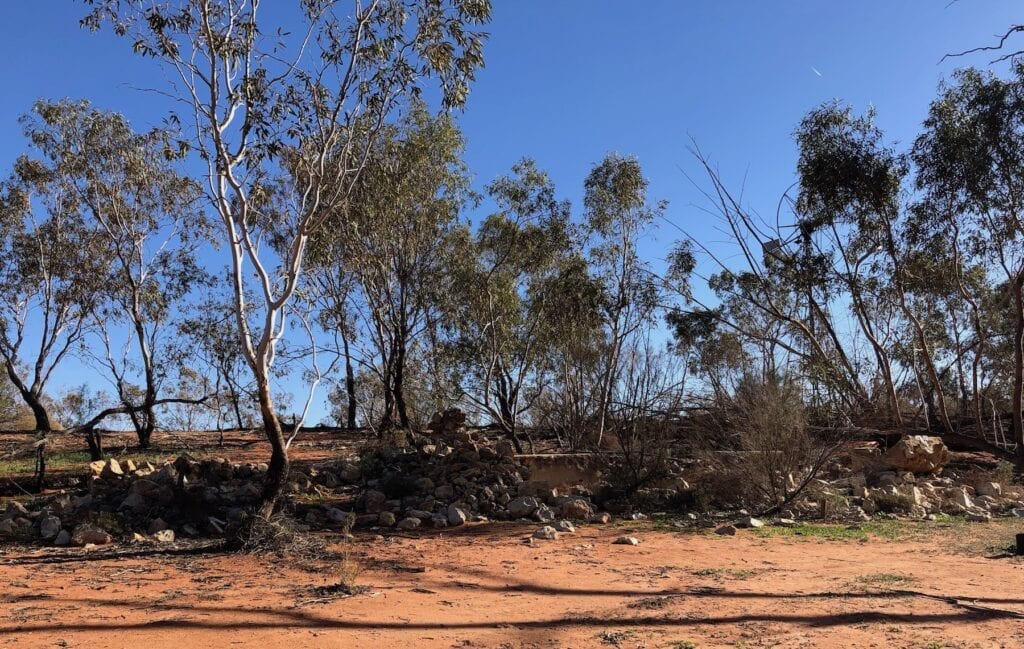 Ruins of Old Fort Grey homestead. Lake Pinaroo, Sturt National Park NSW.