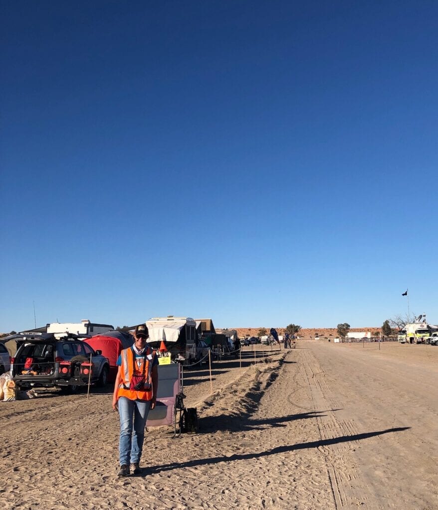 Peta volunteering as a road marshal at the Big Red Bash.