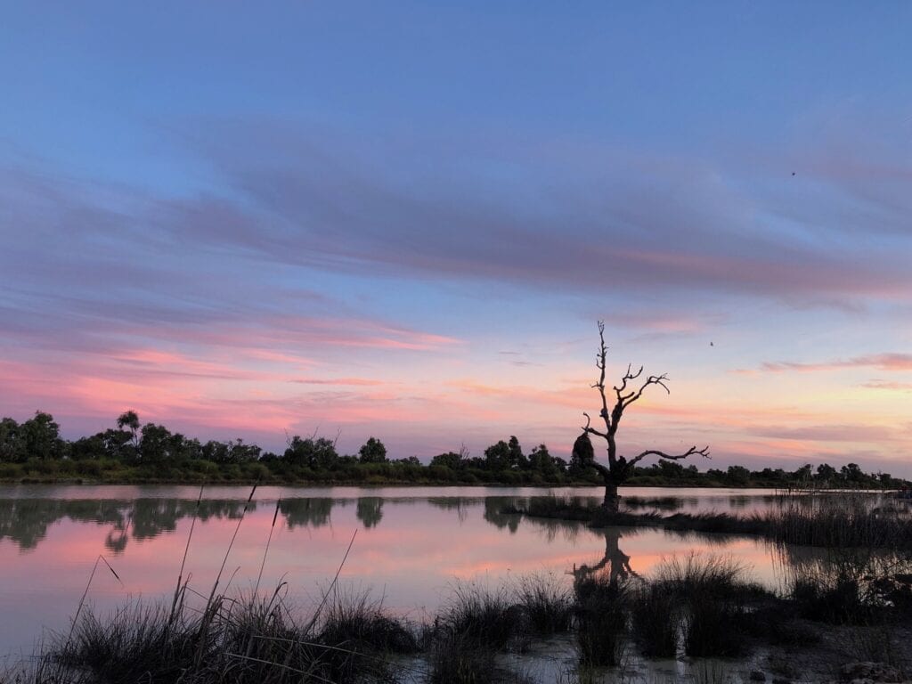 Sunrise on Birdsville Lagoon, Birdsville QLD.