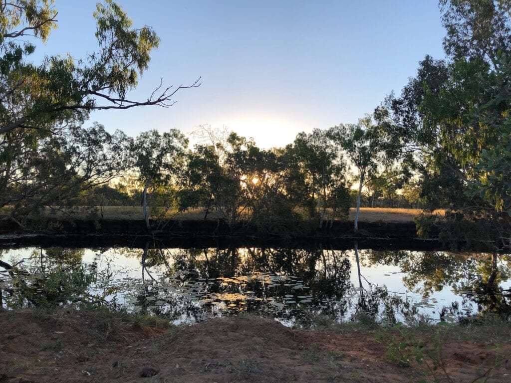 Hann Lagoon at sunset. Just west of Hells Gate QLD on the Savannah Way.