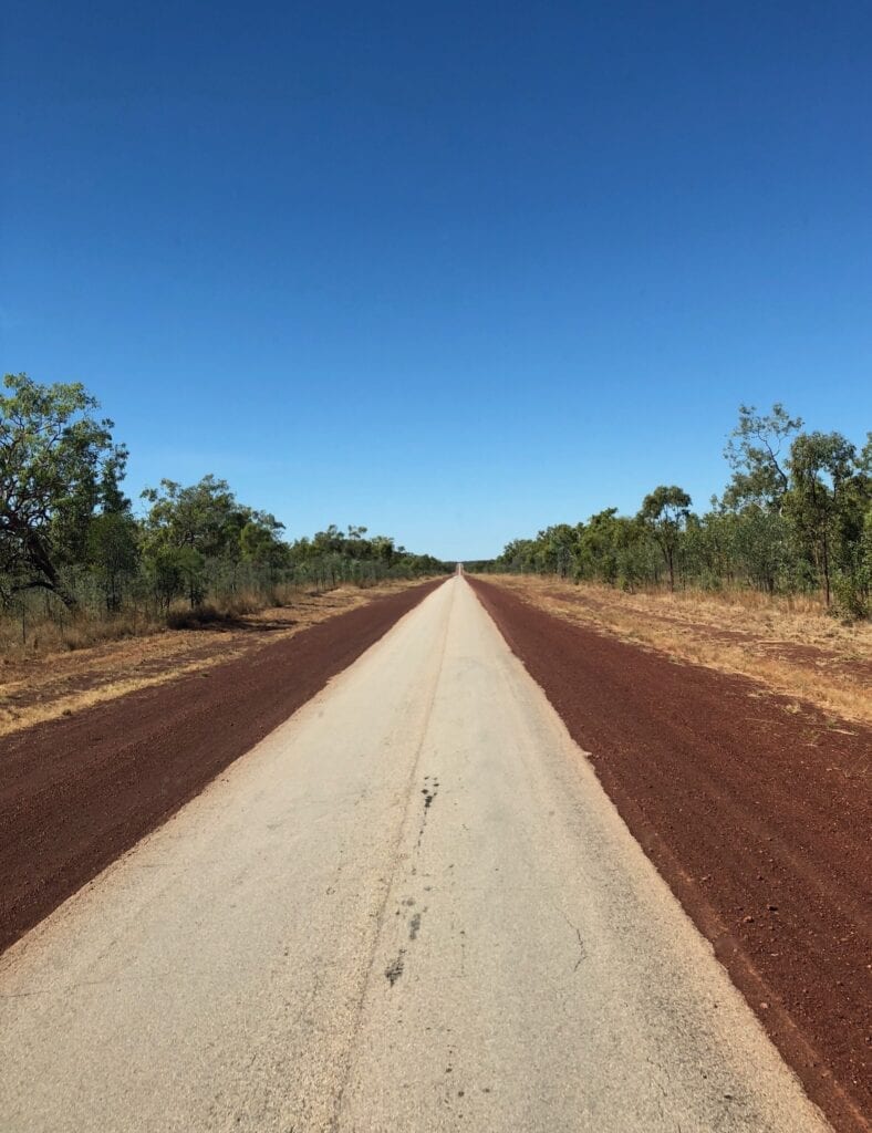 The Crapentaria Highway is a poorly maintained single lane tar road from Daly Waters to Borroloola.