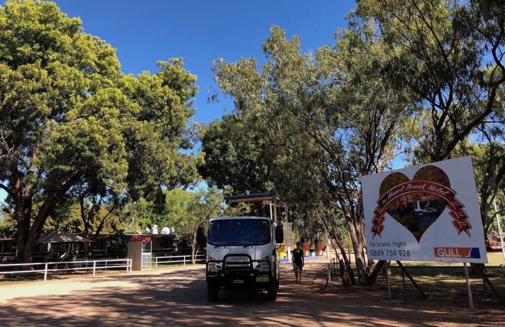 Parked at the Heartbreak Hotel, Cape Crawford NT.