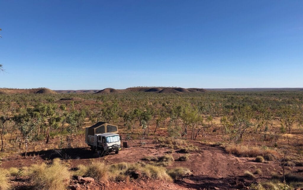 Camped at the base of the jump-up on the Wickham Track, Judbarra / Gregory National Park.