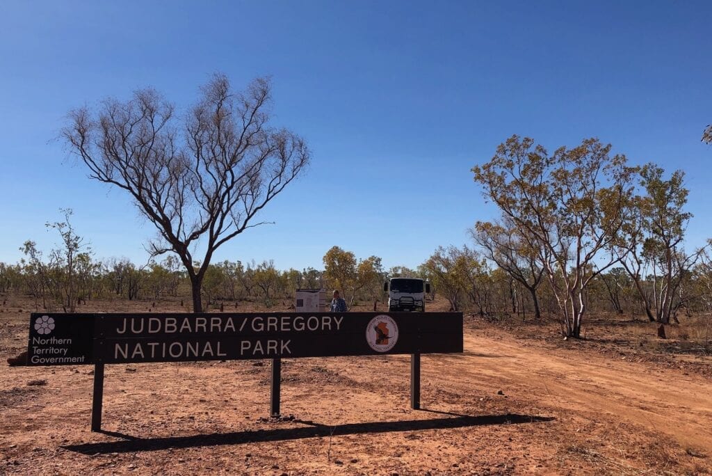 At the south-eastern end of Gibbie Track, leaving Judbarra / Gregory National Park.