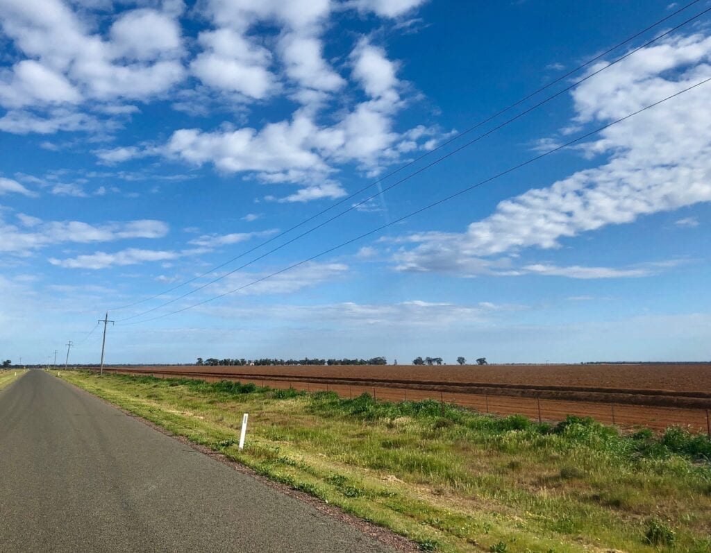 Brand new cotton paddocks between Darlington Point and Hay, NSW waiting for water allocations. These massive paddocks cover hundreds of thousands of hectares.