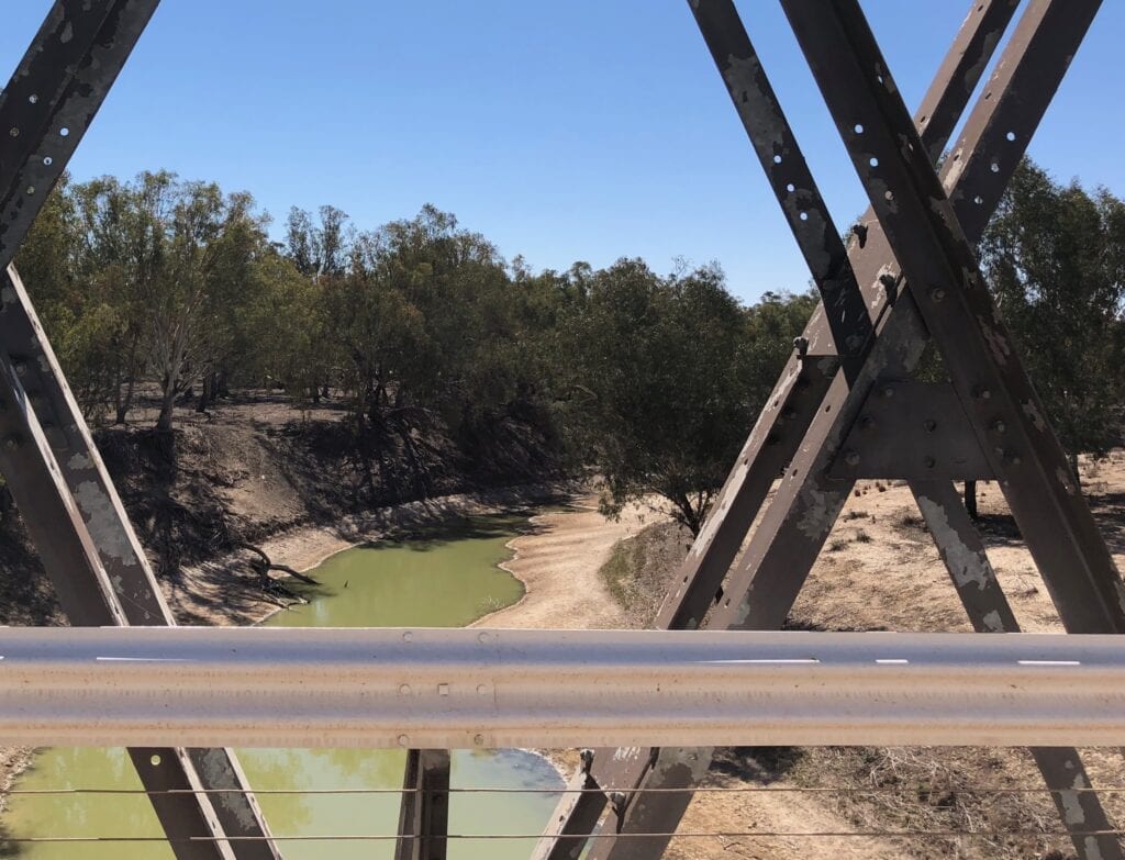 The Lower Darling at Pooncarie is now just a sad string of green pools.