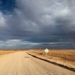 Driving on dirt roads through north-east South Australia.