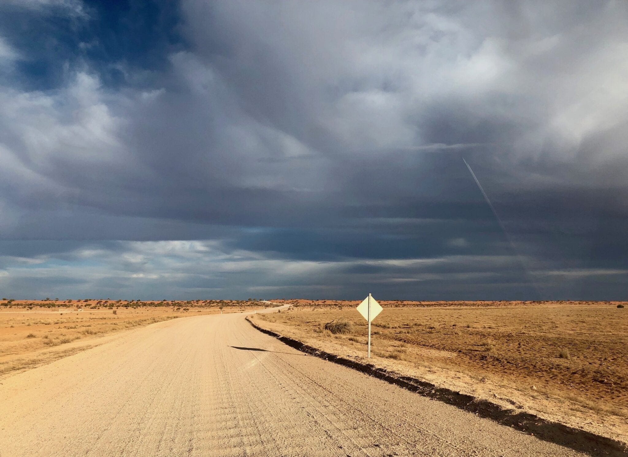 Driving on dirt roads through north-east South Australia.