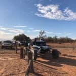 Cars waiting to start on a stage during the Sunraysia Safari.