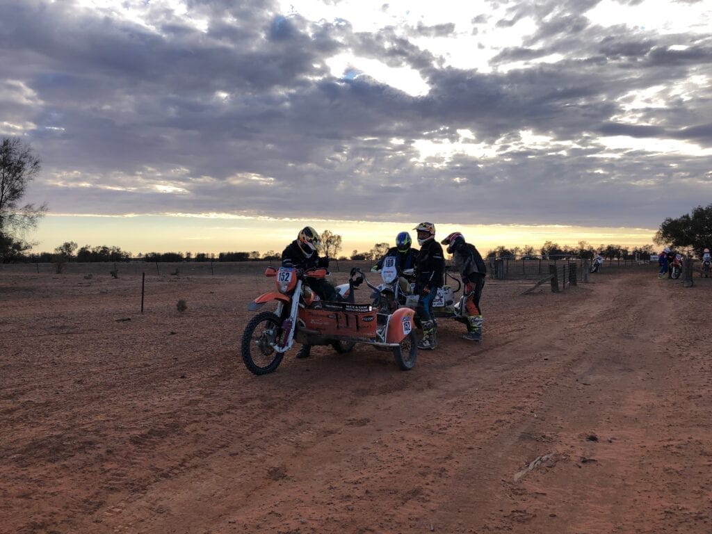 Even a couple of sidecars raced in the Sunraysia Safari.