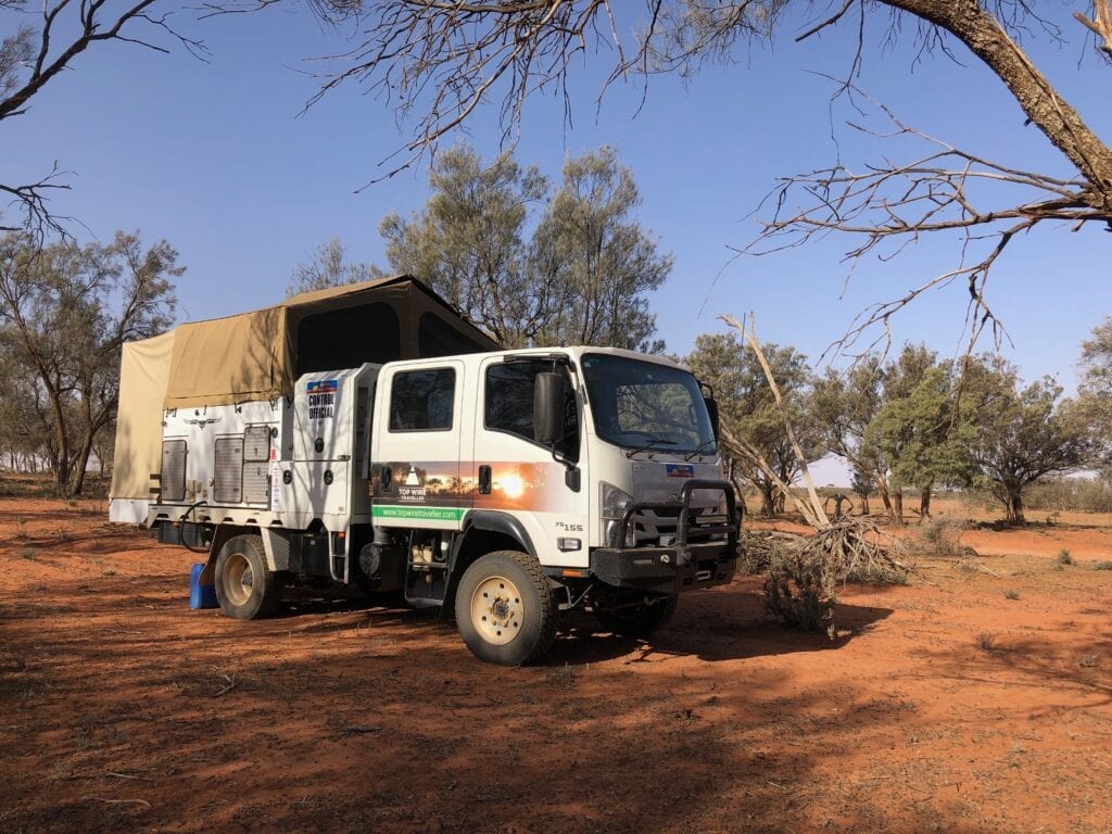 Camped at a start control during the Sunraysia Safari.