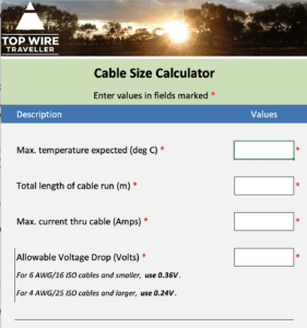 A useful Cable Size Calculator for your next automotive wiring project.