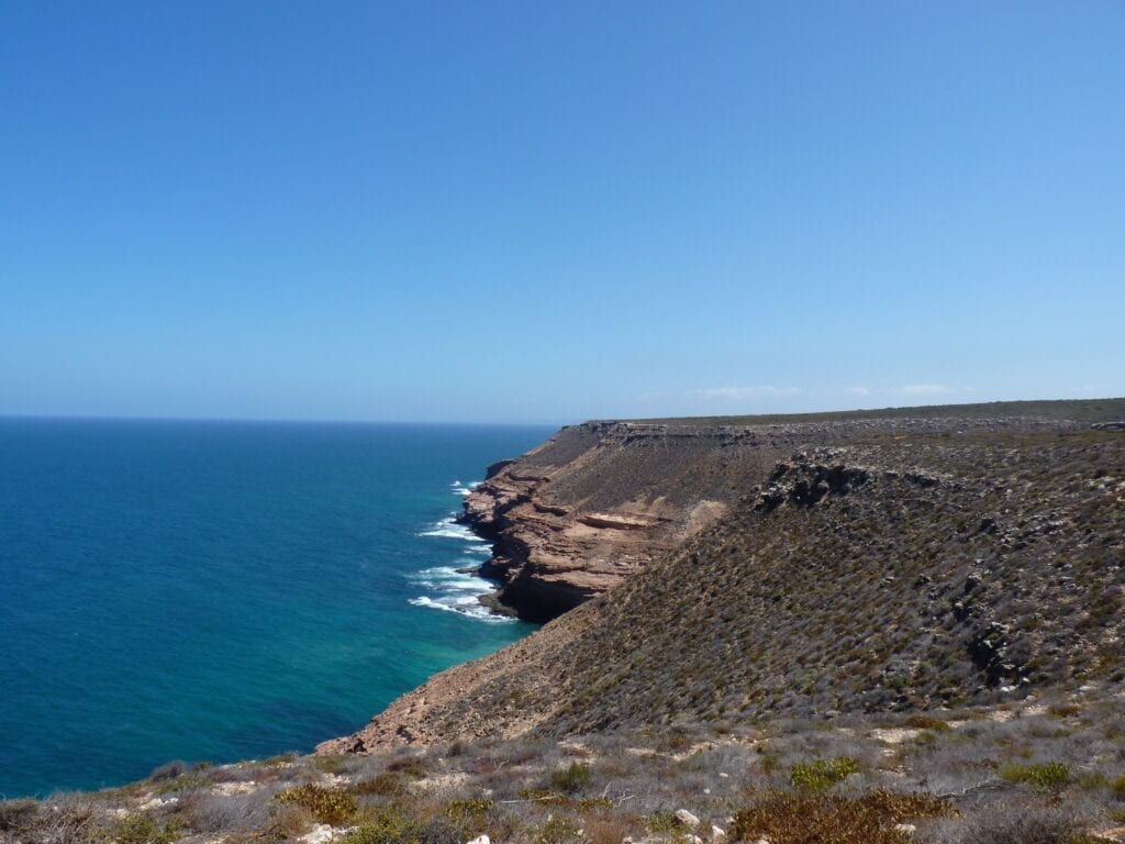 The imposing coastline just south of Kalbarri is both beautiful and forbidding.