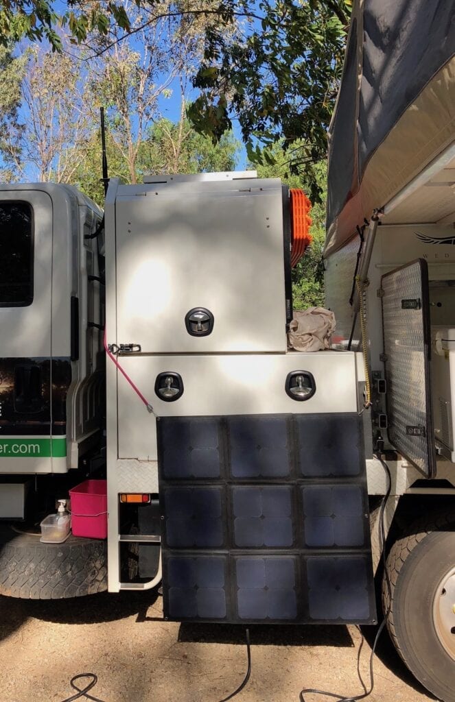 Preparing for the worst. Occy straps have multiple uses, including day to day things like hanging our solar blanket.