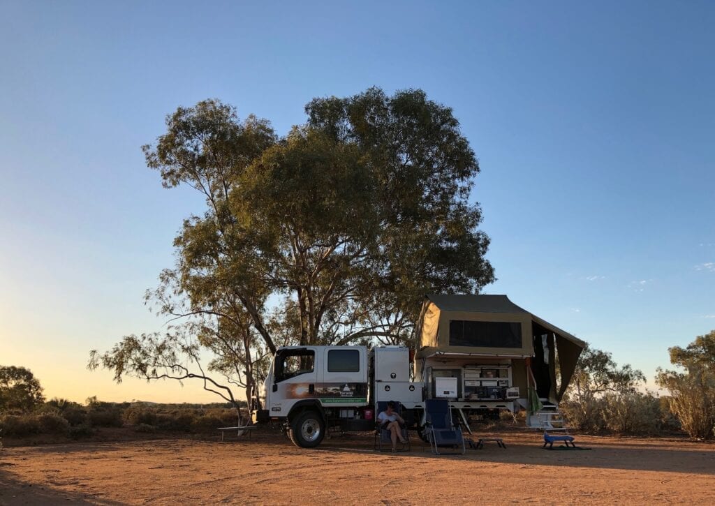 Camped at the Tibooburra Historic Aboriginal Reserve on the eastern edge of Tibooburra NSW.