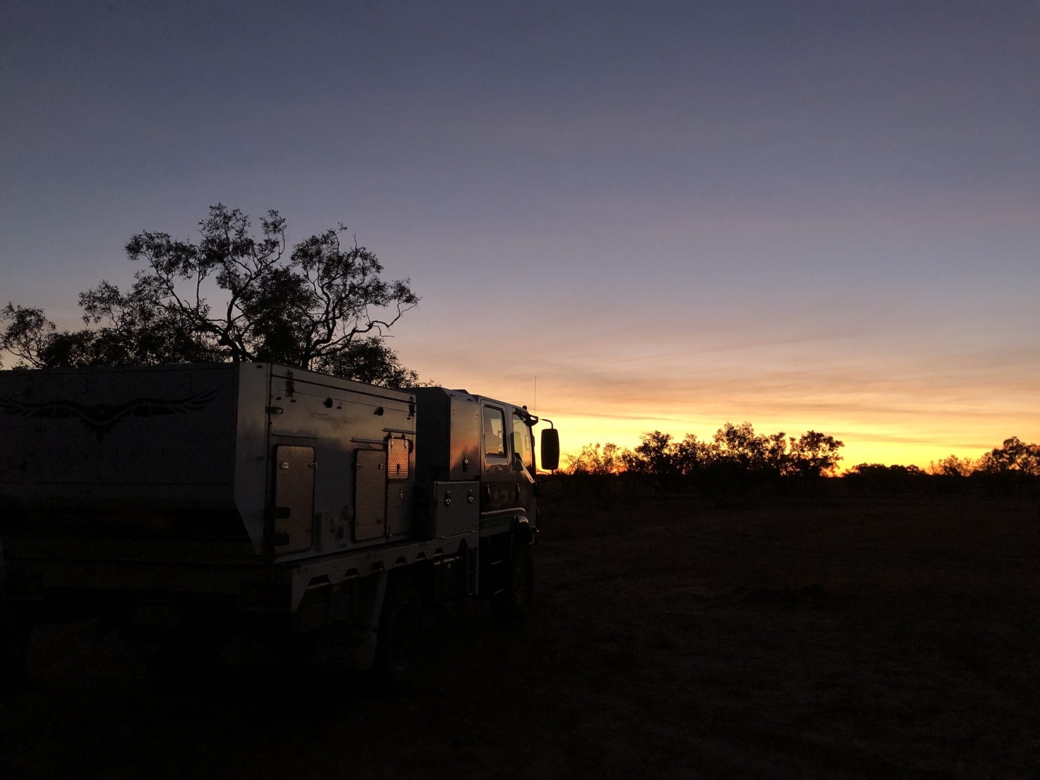 An inspiring sunrise in South_West Queensland. Long-term travel.